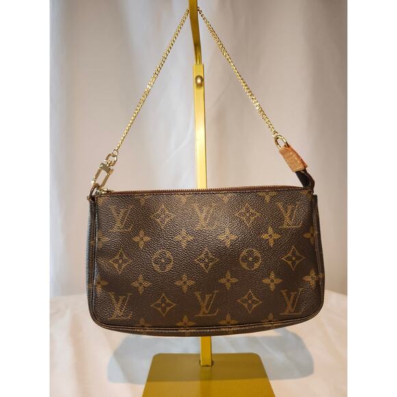 Louis Vuitton Monogram Pochette Accessoires Brown Shoulder Bag Y2K Style - Picture 1 of 15